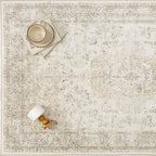 Entryway Area Rug 3x5 Washable Beige Vintage Distressed Carpet Oriental Soft - Image 7