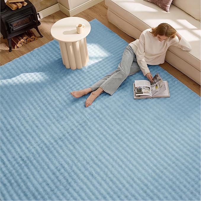 Bedsure 8x10 Fluffy Area Rugs for Living Room, Machine Washable Rugs, Non-Slip by BEDSURE