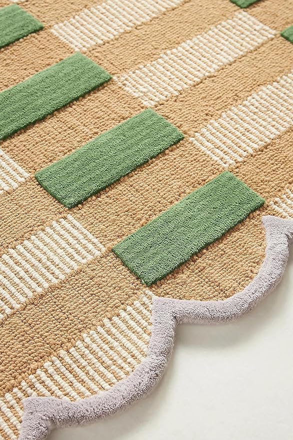Hand-Tufted Wool Area Rug with Scalloped Edges, Cozy and Soft Accent Rug - Image 2