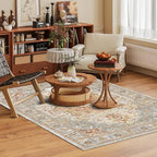 Washable Area Rug 9' x 12' Vintage Traditional Persian Mat - Image 2