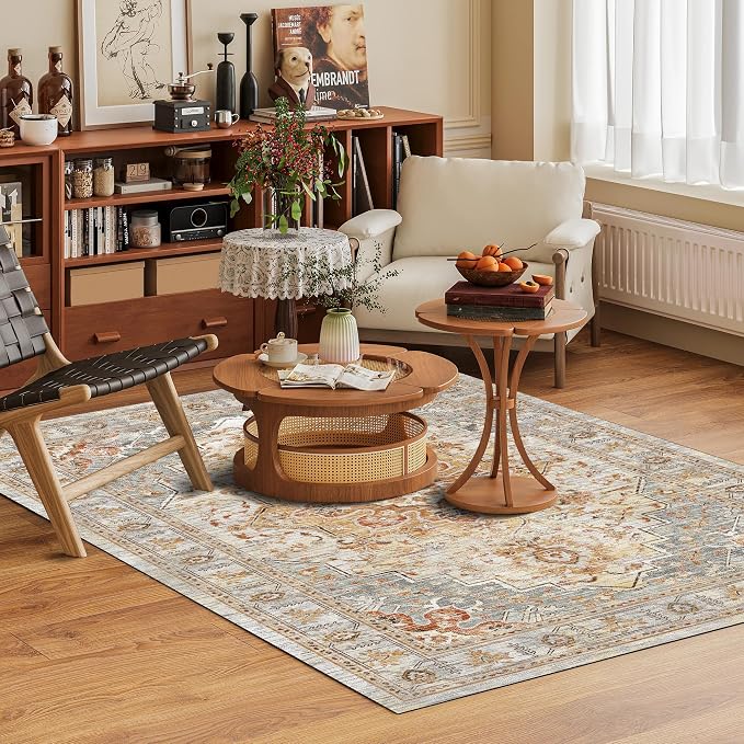 Washable Area Rug 3' x 5 ' Vintage Traditional Persian Mat - Image 2