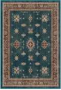 RUGGABLE Washable Vintage Area Rug – Verena Teal Blue 4x6, Stain-Resistant by RUGGABLE