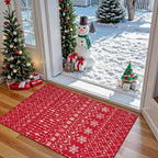 Lahome Christmas Door Mat 2x3 Red Entryway Rug Small Washable Area Rugs - Image 2