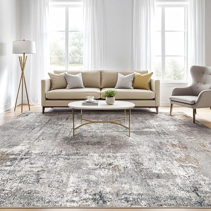 7x10 Area Rug Living Room: Washable Large Abstract Soft Stain Resistant Indoor - Image 5
