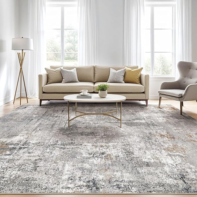 9x12 Area Rug Living Room: Washable Large Abstract Soft Stain Resistant Indoor - Image 5
