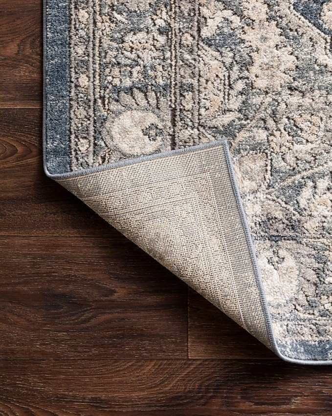 Loloi Teagan Collection TEA-01 Denim/Mist 9'-9" x 13'-6" Area Rug, Soft Neutral - Image 11