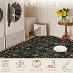 DUKINO 2.6x8 Runner Rug for Hallway, Washable Vintage Floral Kitchen Rug - Image 5