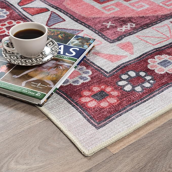 Fame Rugs Turkish Rug. Washable Vintage Oriental Antique Inspired Traditional - Image 8