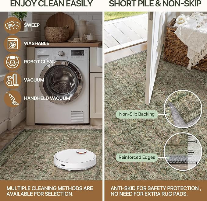 2x3 Entrance Rug Machine Washable Rug Small Door Mat, Ultra-Thin Low Pile Pad - Image 5