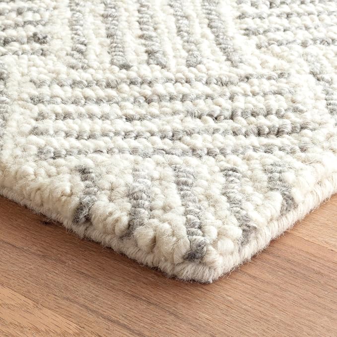 Dash & Albert Layers Grey Hand Hooked Wool Rug, 3 X 5 Feet - Image 6