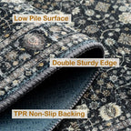 2x6 Area Rug, Boho Vintage Oriental Washable Rugs, Collapsible Area Rug - Image 4