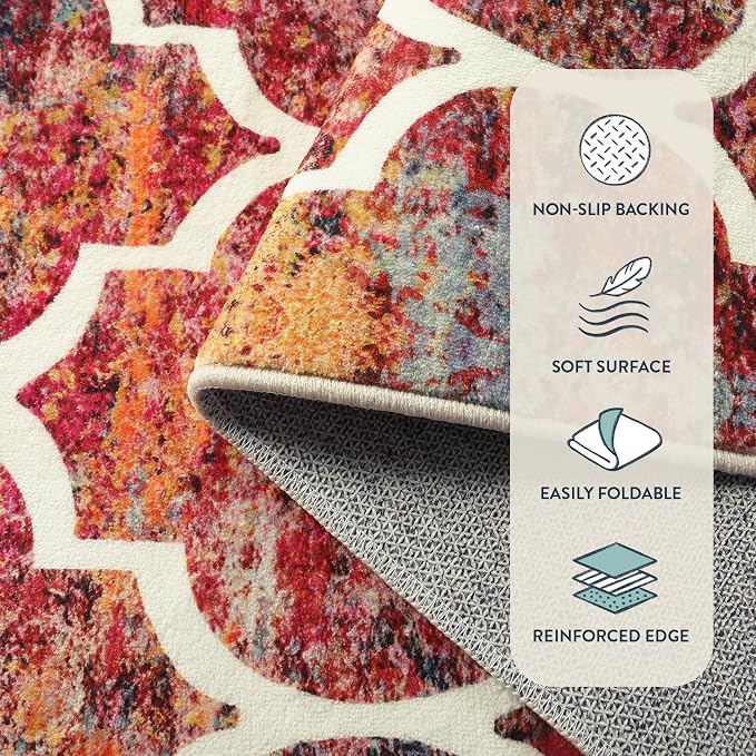 Lahome Moroccan Kitchen Rugs -2x3 Washable Rug Small Indoor Door Mat Throw Rug - Image 6