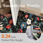 Floral Runner Rug 3x10 Washable Hallway Long Black Bedroom Carpet Non Slip - Image 3
