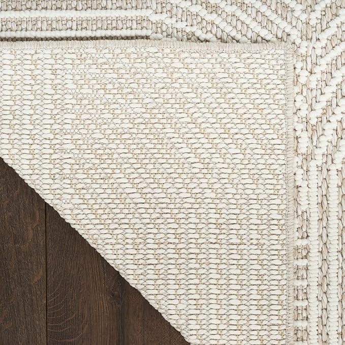 Nourison Home Textured Home Beige Ivory 7'10" x 9'10" Area Rug - Image 10