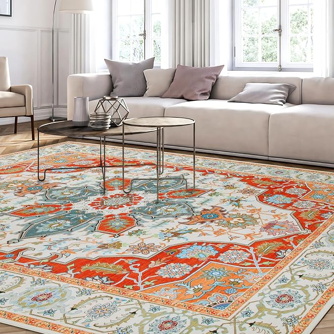 WILLSUN Washable Area Rugs, 9x12 Non-Slip Boho Large Area Rugs - Image 8
