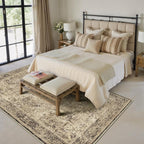 5x7 Area Rug Washable Vintage Neutral Living Room Carpet Large Indoor Non Slip - Image 4