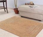 KEMA Handwoven Rectangular Jute Braided Rug 2'x3 ft' – Natural Reversible by KEMA