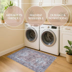 Washable Area Rug. Modern Farmhouse. Vintage. Turkish. Bohemian. Distressed. - Image 6