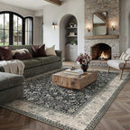 HUGEAR 6x9 Machine Washable Rugs Black Beige Hallway Large Area Rug Indoor - Image 3