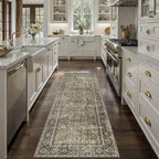 Brown Runner Rug 2x5 Vintage Area Carpet Hallway Indoor Kitchen Washable Living - Image 5