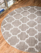 Rugs.com Lattice Collection Rug – 8 Ft Round Light Brown Medium Rug Perfect by Rugscom