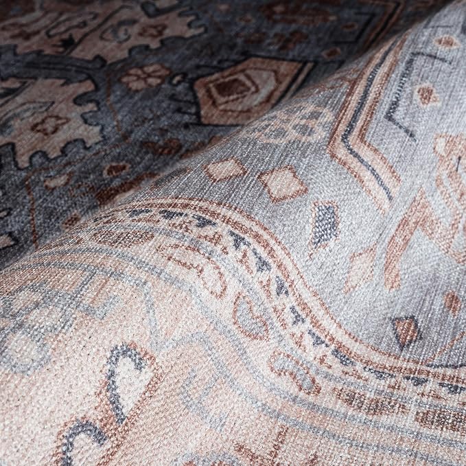Fame Rugs Turkish Rug. Washable Vintage Oriental Antique Inspired Traditional - Image 7