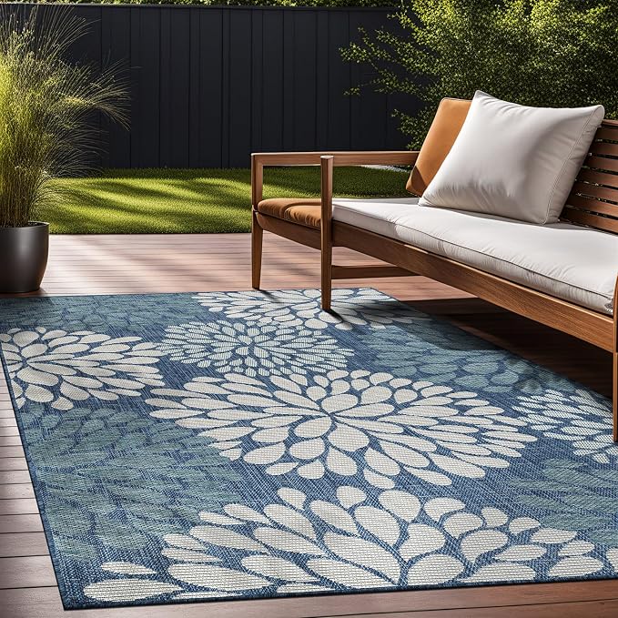 Beverly Rug Outdoor Rug 9x12 Modern Exotic Tropical Leaf Area Rugs by BeverlyRug