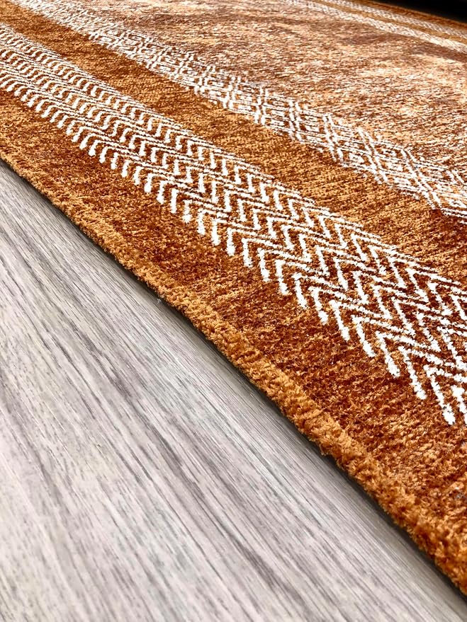 Alfa Rich 4x6 Burnt Orange Washable Area Rugs - Image 5