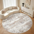 Round Rug Living Room Rugs: 10x10 Washable Circle Large Abstract Modern Soft by LOONGRUG