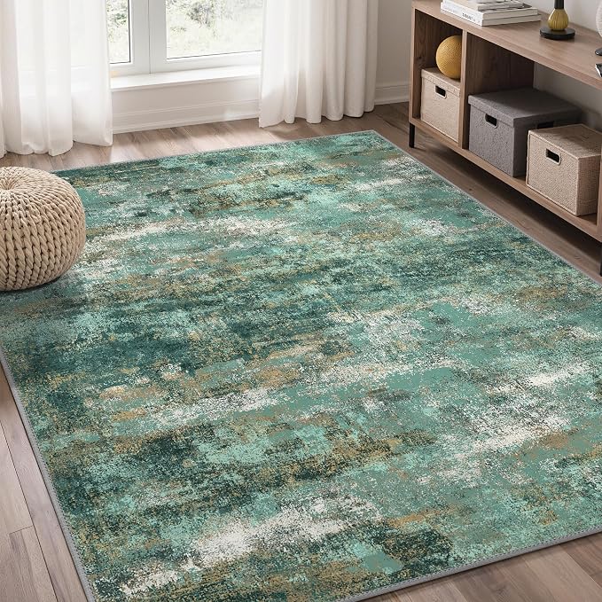 GENIMO Abstract Area Rug 5x7, Washable Modern Rug Non Slip, Low Pile - Image 3