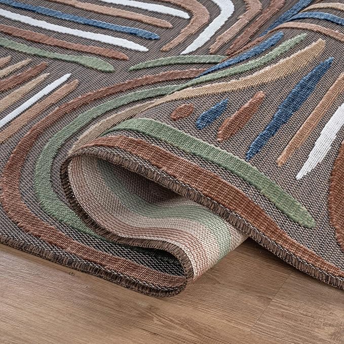 CAMILSON Indoor Outdoor Rug, Easy-Cleaning Non-Shedding Living Room, Garden and - Image 3