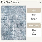 2x3 Abstract Washable Rugs for Kitchen, Powder Room Small Area Rug Non-Slip - Image 4