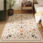 Vintage Medallion Floral 4x6 Rug, Machine Washable Non-Slip Area Rug, Low Pile - Image 5