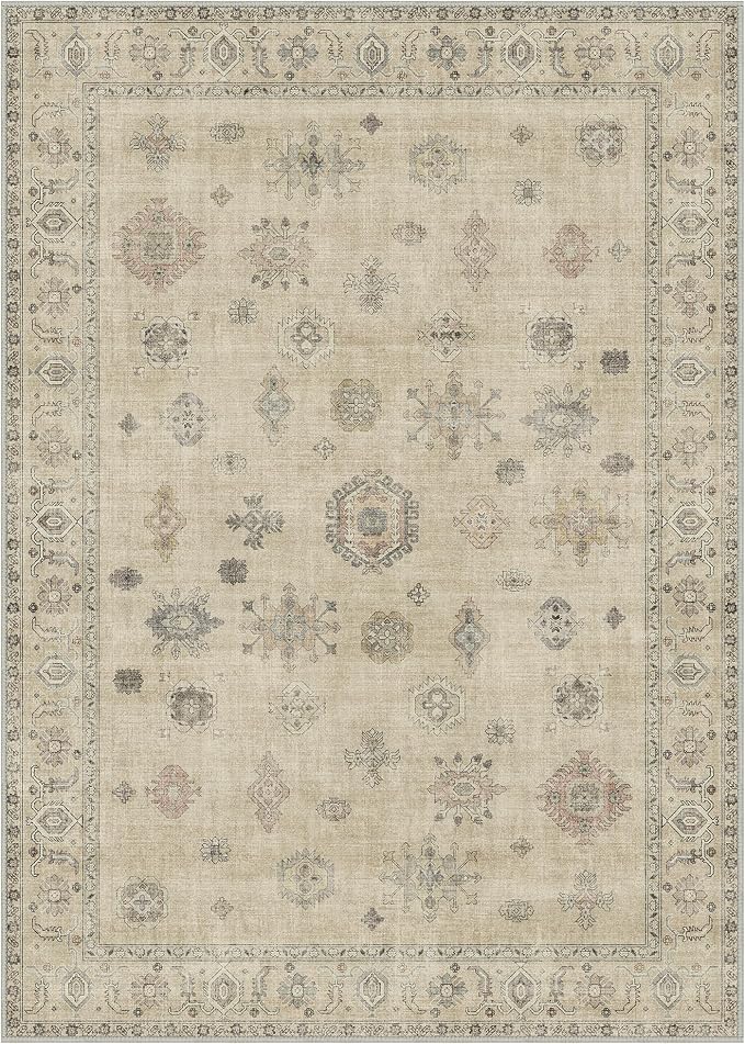 GENIMO 5x7 Area Rugs for Living Room, Machine Washable Non Slip Vintage Retro - Image 7