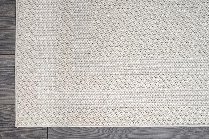 CAMILSON Micro Loop Rug 8x10 Modern Luxury Bordered Area Rugs Soft High and Low - Image 10