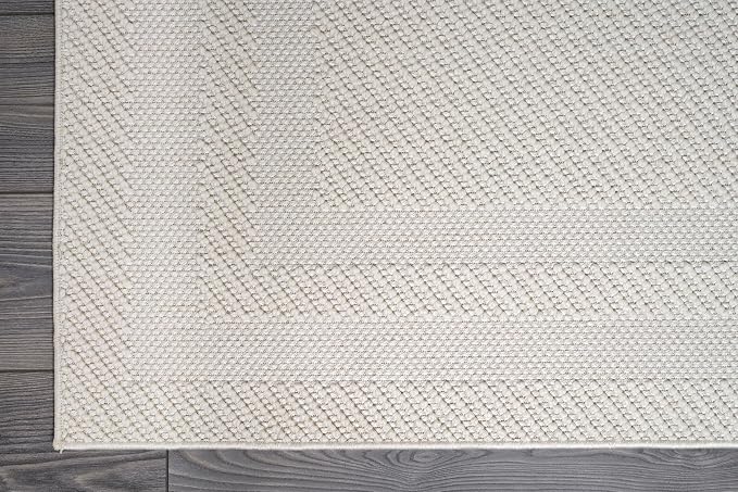 CAMILSON Micro Loop Rug 6x9 Modern Luxury Bordered Area Rugs Soft High and Low - Image 10