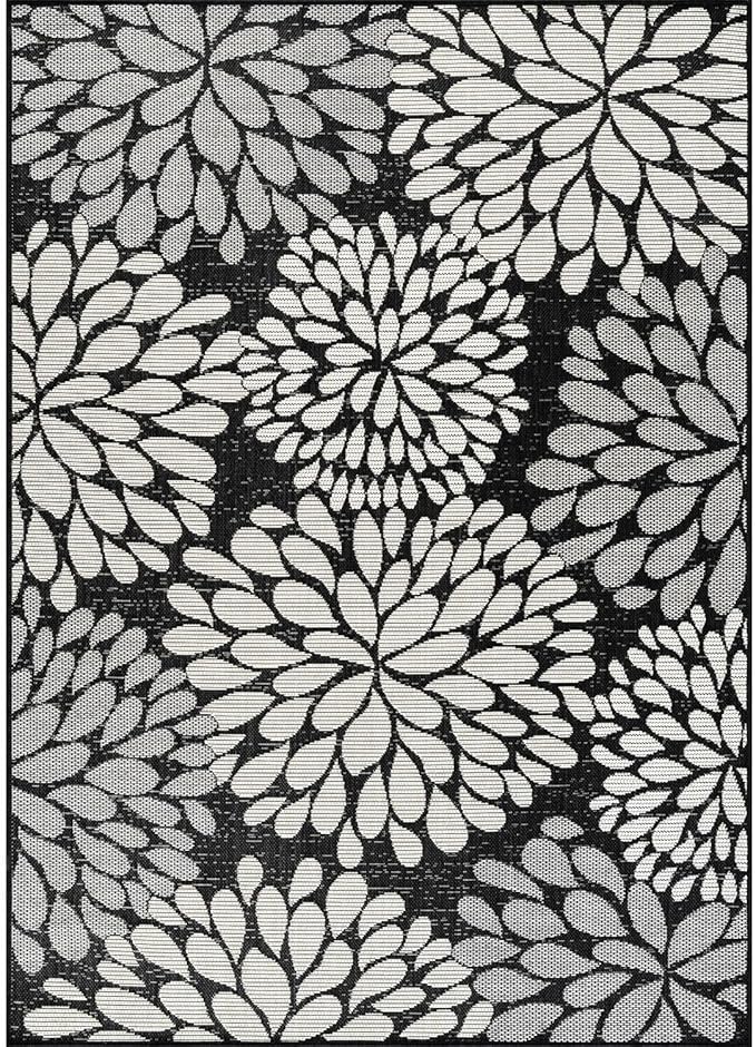 Beverly Rug Outdoor Rug 10x14 Modern Exotic Tropical Leaf Area Rugs - Image 2
