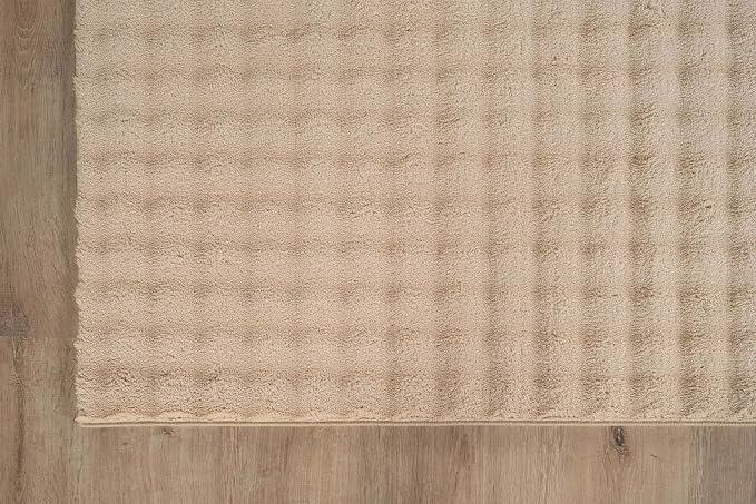 CAMILSON Modern Beige Non Slip Door Mat Rug 2x3 Ultra Soft High Pile Entryway - Image 3