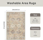 Bavni Clearance 2x3 Rugs for Entryway Indoor, Machine Washable Area Rug Non Slip - Image 2