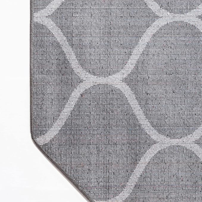 Rugs.com Lattice Frieze Collection Rug – 5' Octagon Dark Gray Medium Rug Perfect - Image 8