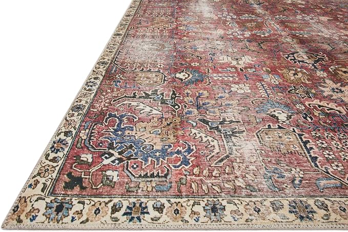 Loloi Chris Loves Julia Jules Collection JUL-01 Merlot/Multi 3'-6'' x 5'-6'' - Image 5