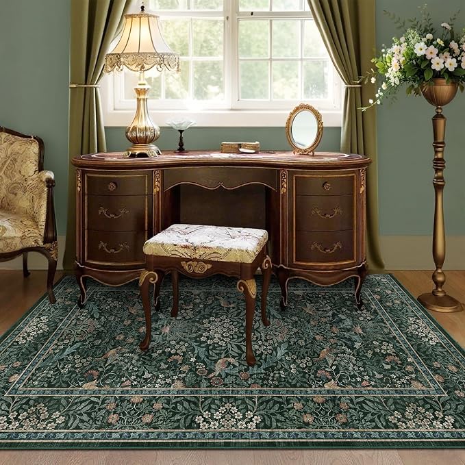 3x5 Floral Washable Area Rug for Living Room, Vintage Boho Rugs for Bedroom - Image 4