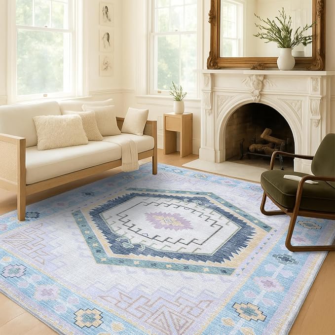 Fame Living Washable Area Rug. Modern Farmhouse. Vintage. Turkish. Bohemian. - Image 8