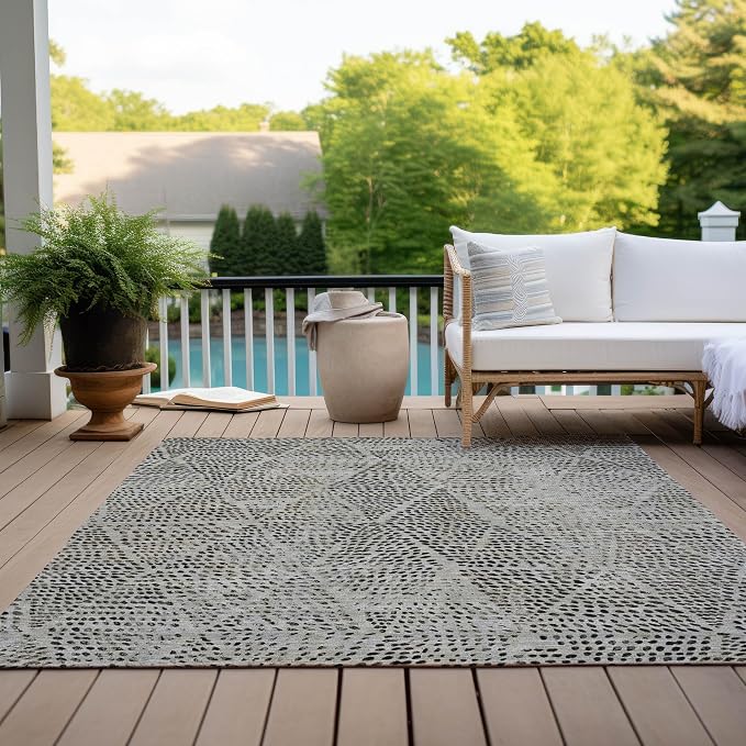 Addison Rugs Chantille ACN591 Gray 8' x 10' Indoor Outdoor Area Rug, Easy Clean - Image 8