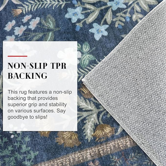 Boho 2x5 Runner, Non-Slip Kitchen Runner, Super Thin Printed Faux Wool Soft - Image 6