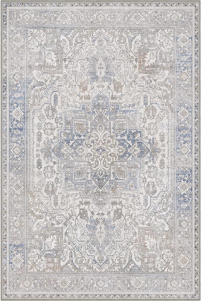 GENIMO 8x10 Area Rugs for Living Room, Machine Washable Non Slip Vintage Retro - Image 7