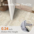 HUGEAR 3x5 Area Rug Beige Vintage Neutral Washable Bathroom Rug Soft Non Slip - Image 7