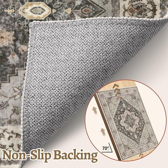Tangsoo 2x3 Washable Rugs for Entryway, Vintage Non Slip Small Area Rug - Image 6