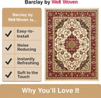 Well Woven Barclay Collection Medallion Kashan Ivory 6x9 Area Rug - Image 5