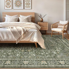 10x12 Area Rug Living Room: Washable Boho Large Neutral Vintage Soft Rugs Stain - Image 4